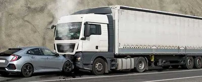 A truck and car involved in a truck accident in Jacksonville